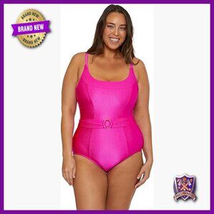 Plus Size One Piece Swimsuit with Adjustable Straps and Square Neck